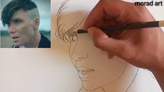 Drawing Thomas How To Draw Thomas Shelby With A Pencil For Beginners In An Easy Way