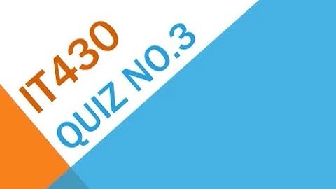 IT430-E-COMMERCE Quiz No 3 Solution
