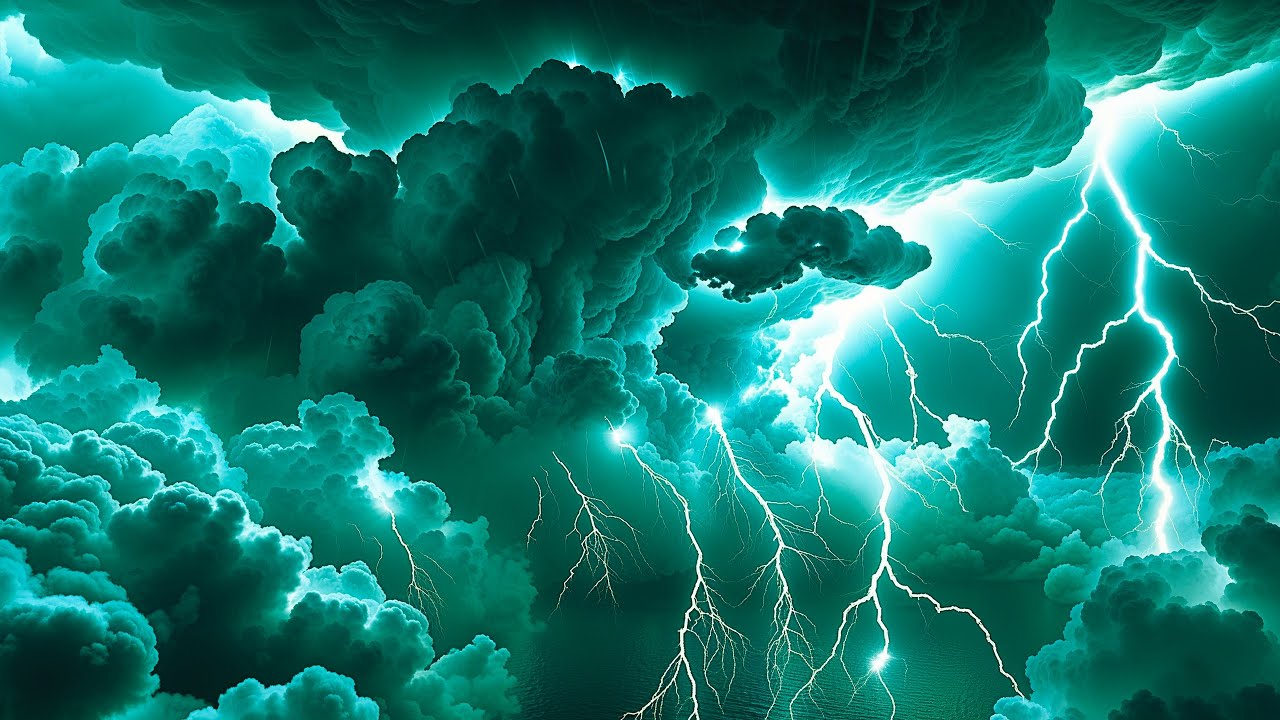 ⚡БУРНАЯ НОЧЬ🌙 с ОЧЕНЬ ГРОМКИМ ГРОМОМ, ПРОЛИВНЫМ ДОЖДЕМ, МОЛНИЕЙ. Снимает стресс, уменьшает бессонни