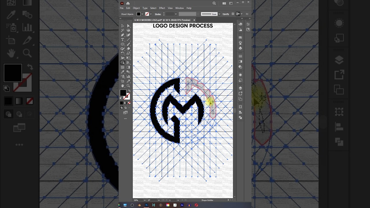 How to create a Modern logo | G + M + D Logo design process 