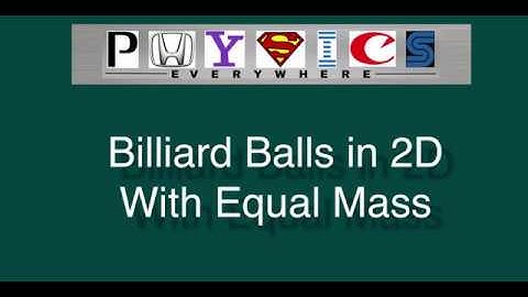 Billiard Balls with Equal Mass Collision in 2D (Conservation of Momentum)