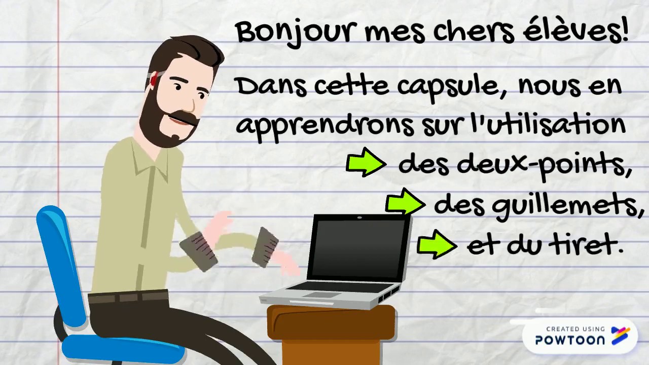 Deux-points, guillemets, tiret