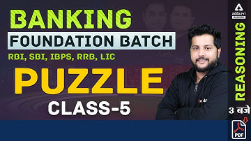 Banking Foundation 2021 | RBI/IBPS/SBI/RRB | Reasoning | Puzzle Part 5