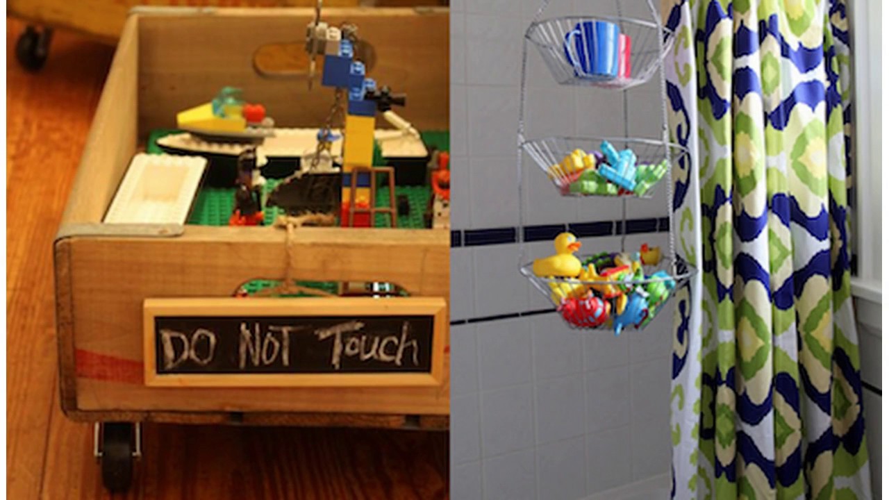 contemporary art ตัวอย่าง Toy storage design ideas living room