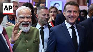 Macron, Modi and Salam tour the VivaTech conference in Paris