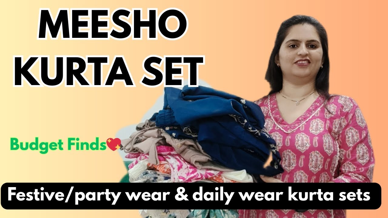 Meesho Kurta Set Haul|Meesho Festive/Party And Daily Wear Kurta Sets✨|Meesho Pure Cotton Kurta Sets 