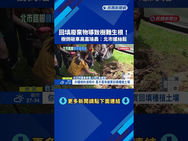 路樹砸車！ 「回填廢棄物」導致難生根 高嘉瑜：北市府螺絲鬆－民視新聞