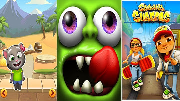 Talking Tom Gold  2  VS Zombie Tsunami VS Subway Surfers HD Android iPad iOS Gameplay IP PLAYGAME