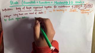 State (Essentials, Functions, Membership & Kinds) Jurisprudence Lectures