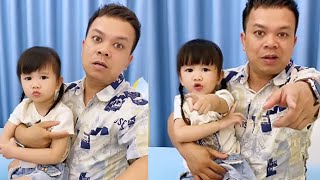 After Kicking My Daughter#fatherlove #cutebaby #funny #family#funny videos