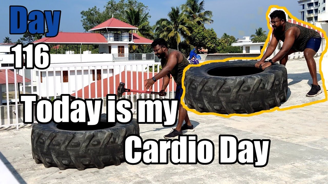 Saturday is my cardio day Battel rope sledge hammer Burpee