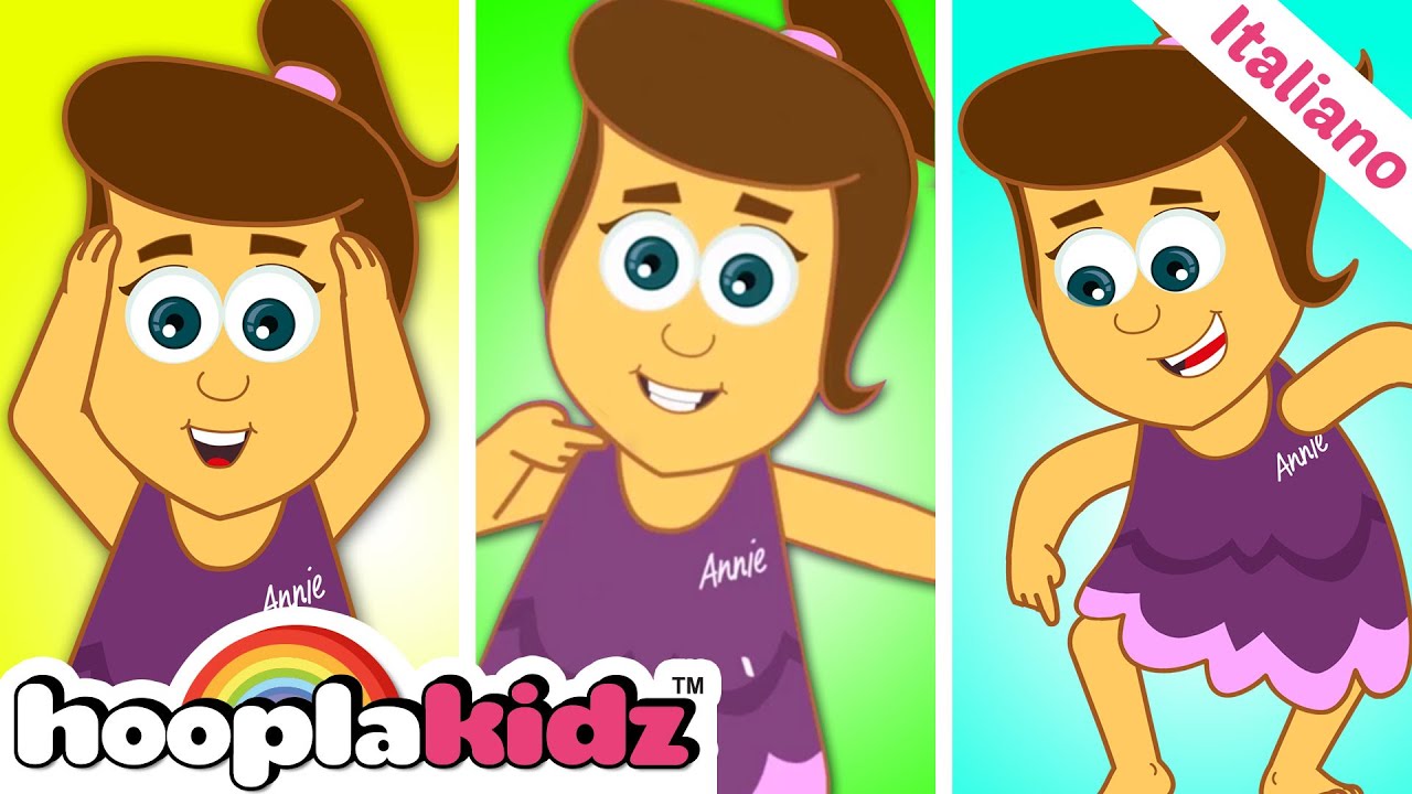 Canzoni per Bambini di HooplaKidz Italiano Head shoulders Testa
