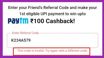 paytm refer code invalid problem