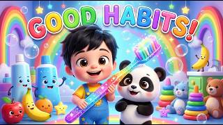 lets learn about good habits with kid and panda | kidz nova learning