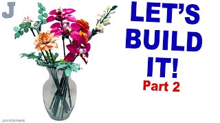 LEGO Botanicals 2025 Pretty Pink Flower Bouquet 10342  Build Part 2 & Review