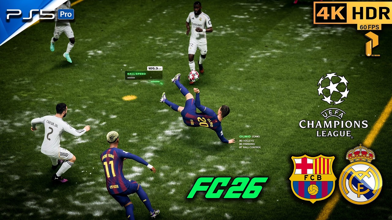 El Clásico 🏆 FC 26 PS5 4K HDR — Barcelona vs Real Madrid | UCL Final # ...