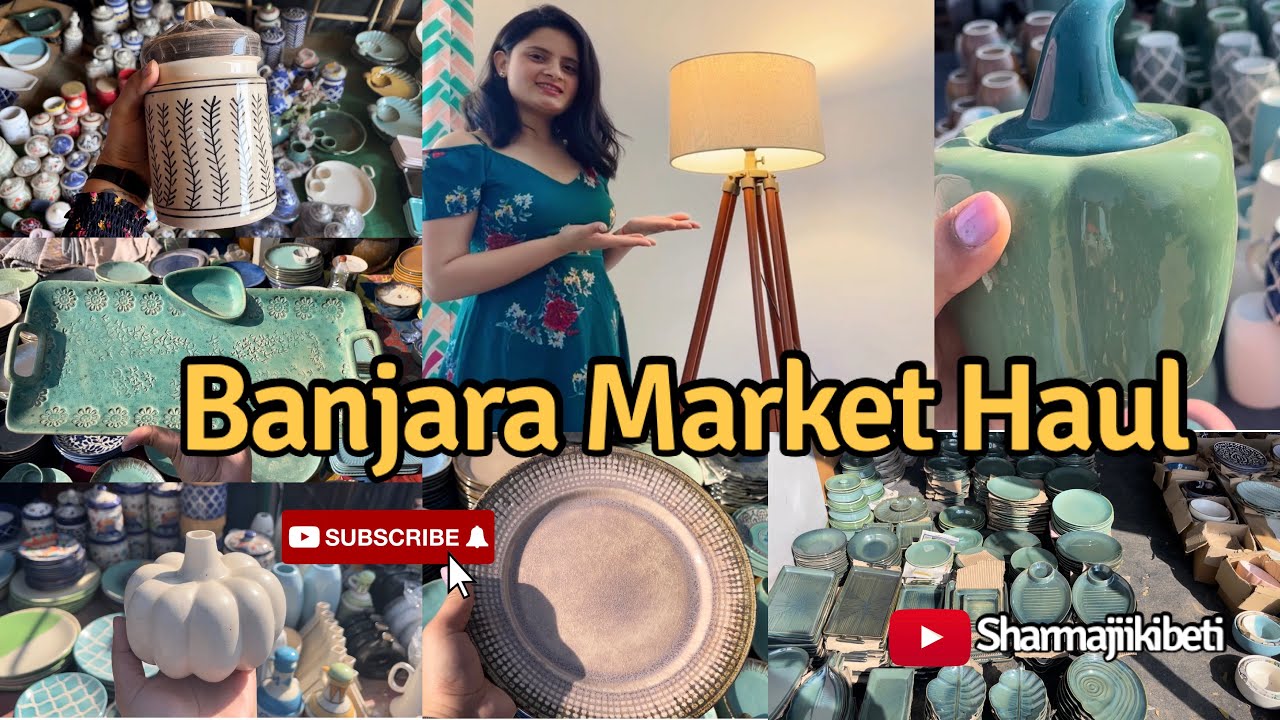 Banjara market Gurgaon Haul Latest home decor, Crockery, lamps