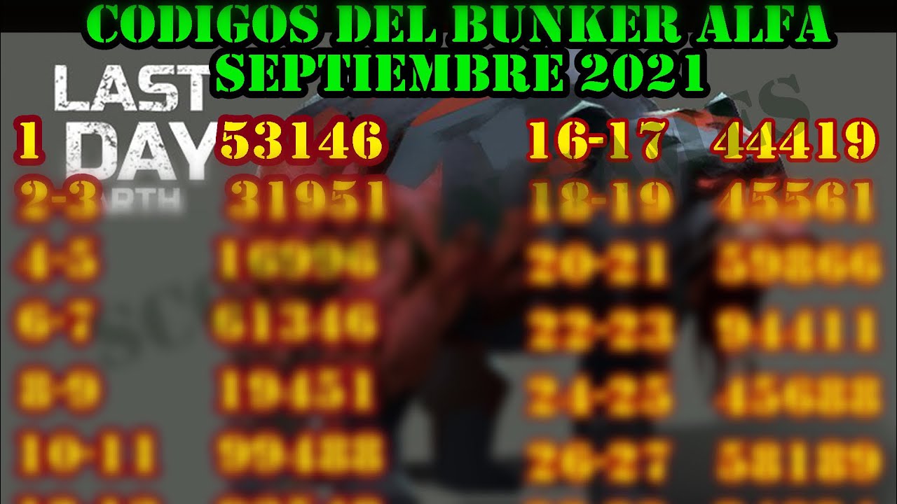 CÓDIGOS DEL BÚNKER ALFA SEPTIEMBRE 2021 LDOE YouTube