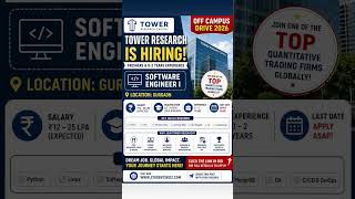 Tower Research Off Campus Drive 2026 is hiring Software Engineer #ranosys #rassystem