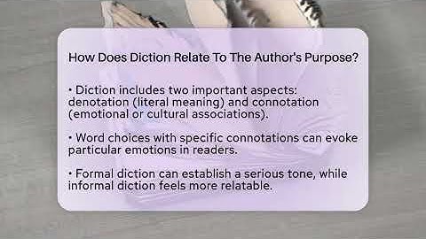 How Does Diction Relate To The Author