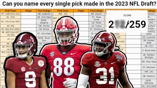 Can I Name Every Pick in the 2023 NFL Draft!!!