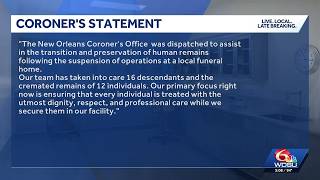 New Orleans coroner secures remains after funeral home eviction