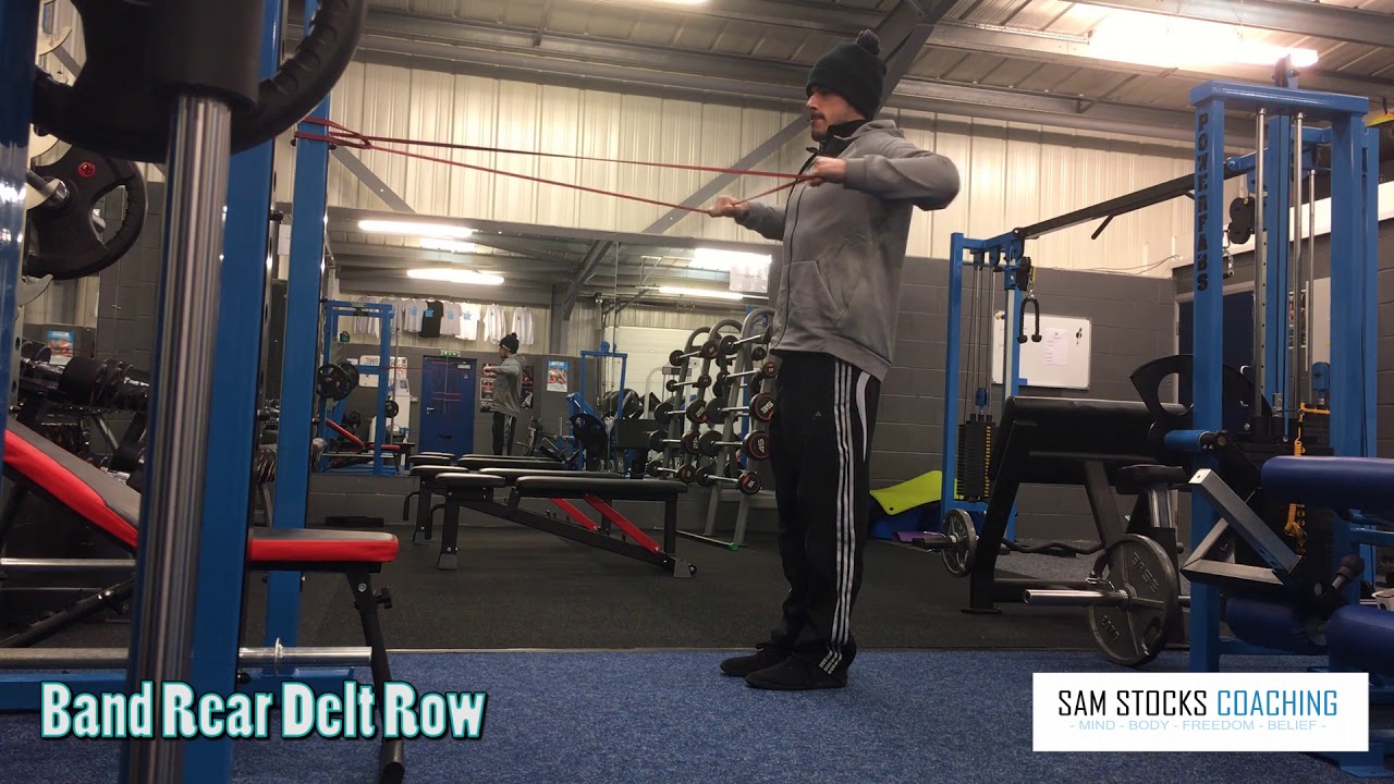 Banded Rear Delt Rows Band Rear Delt Row - YouTube