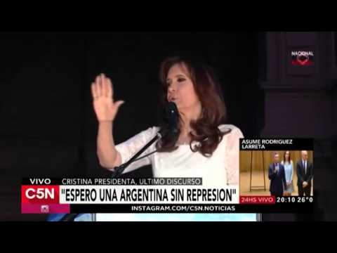 El último discurso de Cristina Kirchner presidenta en Plaza de Mayo ...