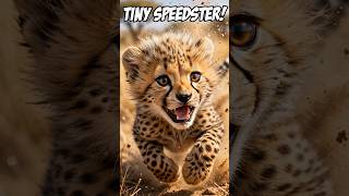 THIS BABY CHEETAH CAN'T RUN STRAIGHT! 🥹🐆💨 #Shorts #cuteanimals #wildlife