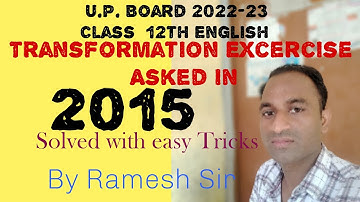 Transformation all sets 2015 solved by Ramesh Sir from excellent book Class 12