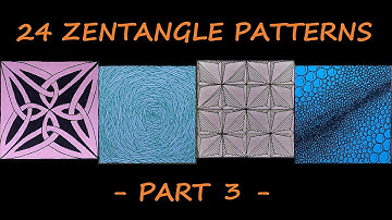 24 Zentangle Patterns -PART 3- for beginners / Patterns for doodling / zendalas / zen doodle / 曼荼罗图案
