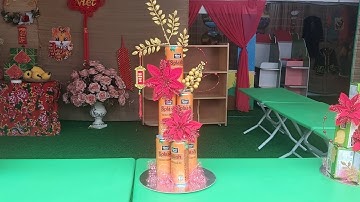 Cánh làm tháp nước, tháp bánh trang trí ngày lễ tết đơn giản, dễ làm minimax handmade