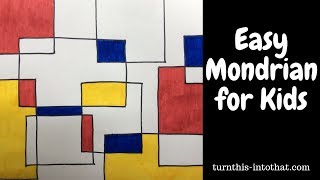 Easy Mondrian Drawing for Kids