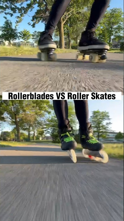 Rollerblades VS Roller Skates 🔥😱 #skating #tips #freestyle #shorts