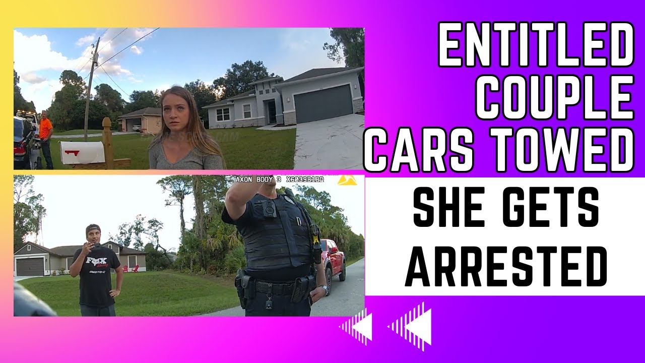 Entitled Couple Gets Cars Towed and Her Arrested - YouTube