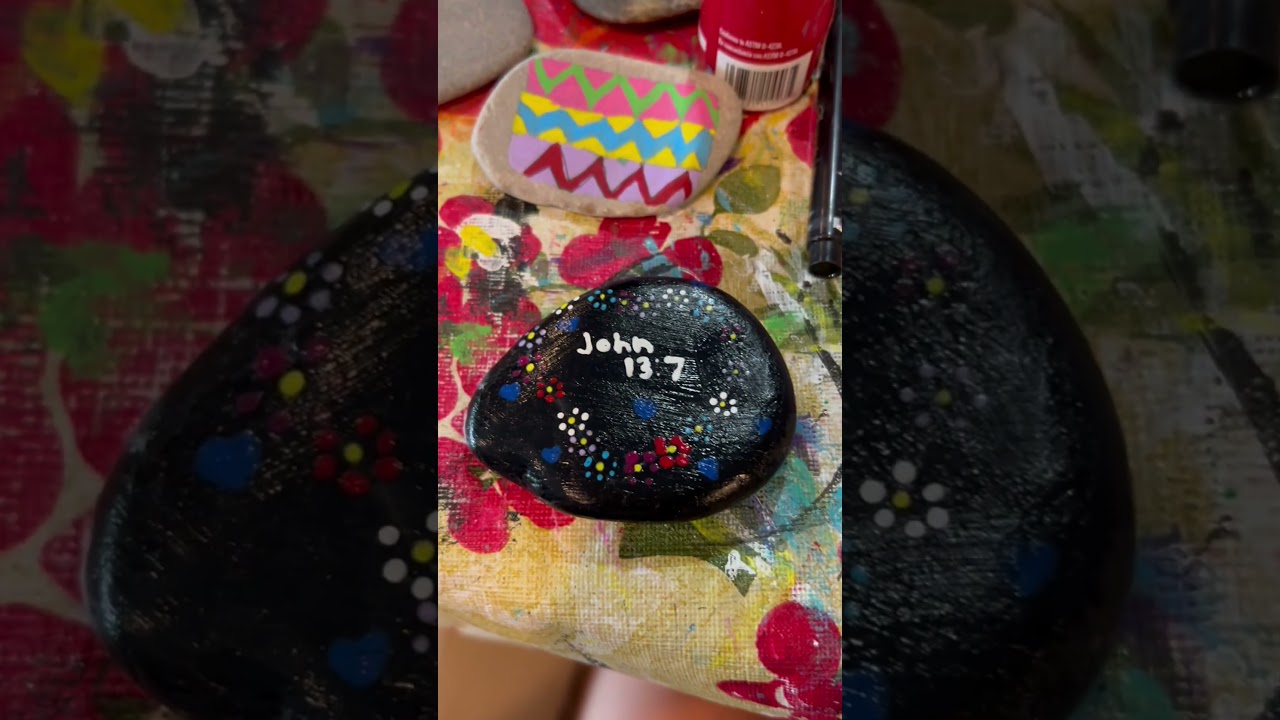 ✨Painting rocks✨ till school start ptr 4 #art #rock #rockpainting #rockart #painting #bibleverse