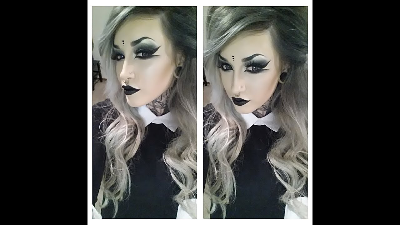 My First GRWM! Gothy Avant Garde Makeup- Extreme Winged Liner & Black Lipstick
