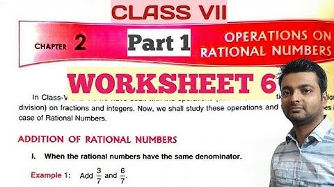 D.A.V. Math | Class VII | Ch-2 | Operations On Rational Numbers | WS-6 | Part 1 | Art Of Mathematica