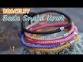 How to tie a Snake Knot Bracelet with End the Loop (basic easy ) สอนถักลายกระดูกงู เชือกเทียน