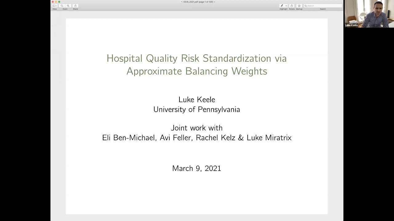 Keele Risk Assessment Luke Keele: Hospital Quality Risk Standardization via Approximate ...