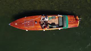 Play video: Storrs Hall Boat Abigail Leah - arriving at her new home on Lake Windermere.