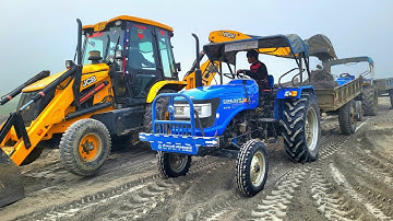 New Jcb 3dx Backhoe Loader Machine And 3 Sonalika Tractor Soil Load Unload | Jcb Tractor Cartoon