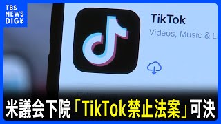 米議会下院「TikTok禁止法案」を可決　中国の親会社に半年以内のアメリカ事業売却求める　上院での可決は不透明｜TBS NEWS DIG