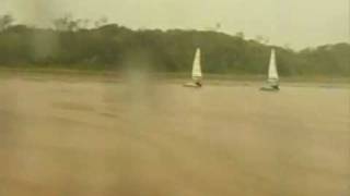 Blokarting in very wet conditions,Bucasia beach