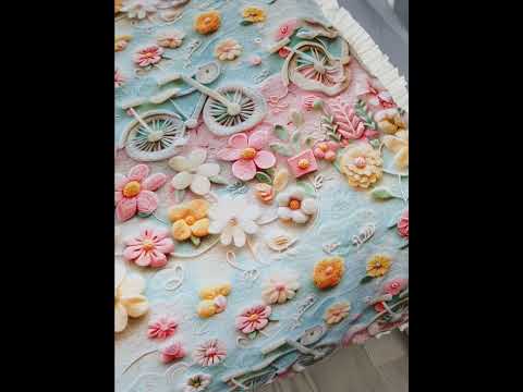 Ковдра-конверт зі з'ємним утеплювачем - 100х80см з бантиком - з 3Д квітами та вело, рюшею та молочним шарпеєм, видео 1