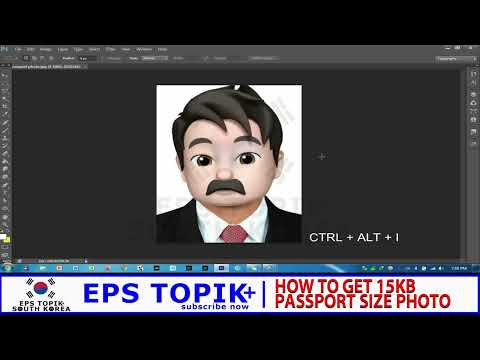 How to Edit 15kb passport photo EPS TOPIK Registration using laptop