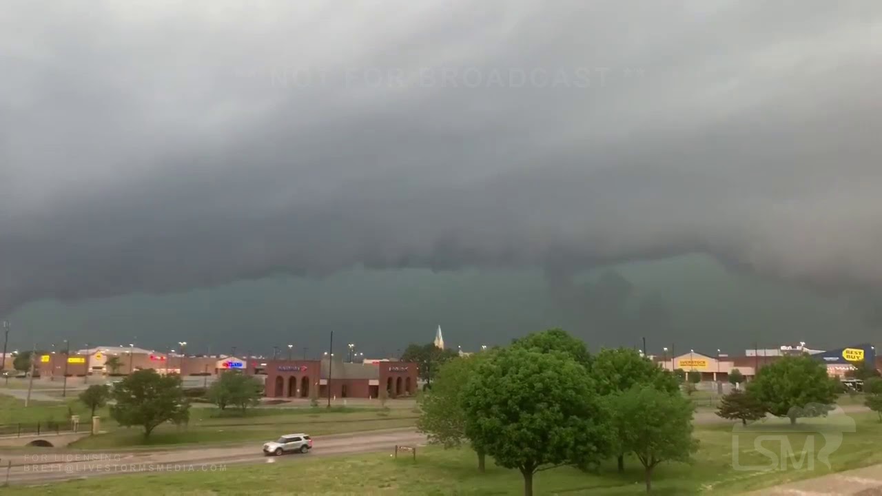04282020 Tulsa, OK Area Tornado Warned Storm, Shelf Cloud, Sirens, Greenage YouTube