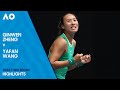 Qinwen zheng v yafan wang highlights  australian open 2024 third round