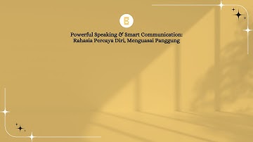 IBS 229: POWERFUL SPEAKING & SMART COMMUNICATION