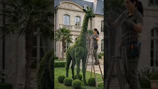 Luxury Hedge Giraffe Transformation 🦒 | Wireframe to Living Garden Sculpture Timelapse
